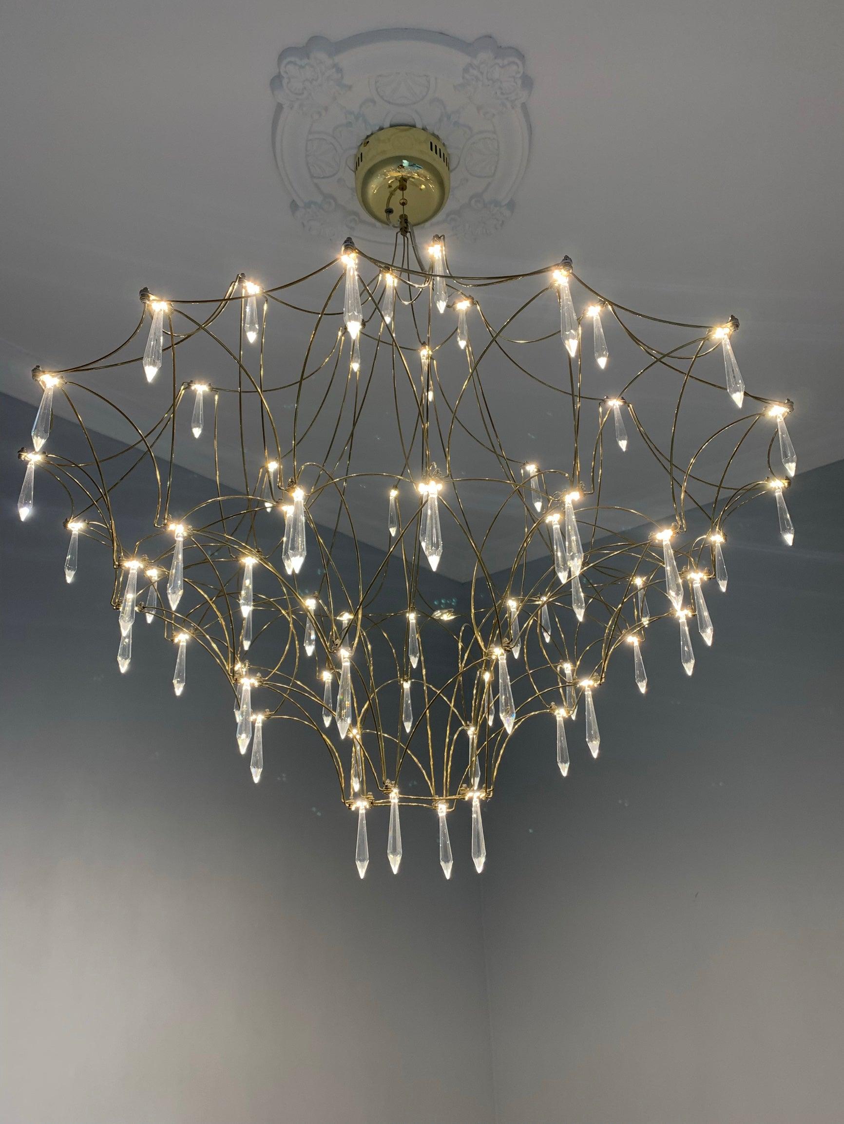 Mira Modern Crystal Flush Mount Ceiling Chandelier Luxury LED Starry Sky Light