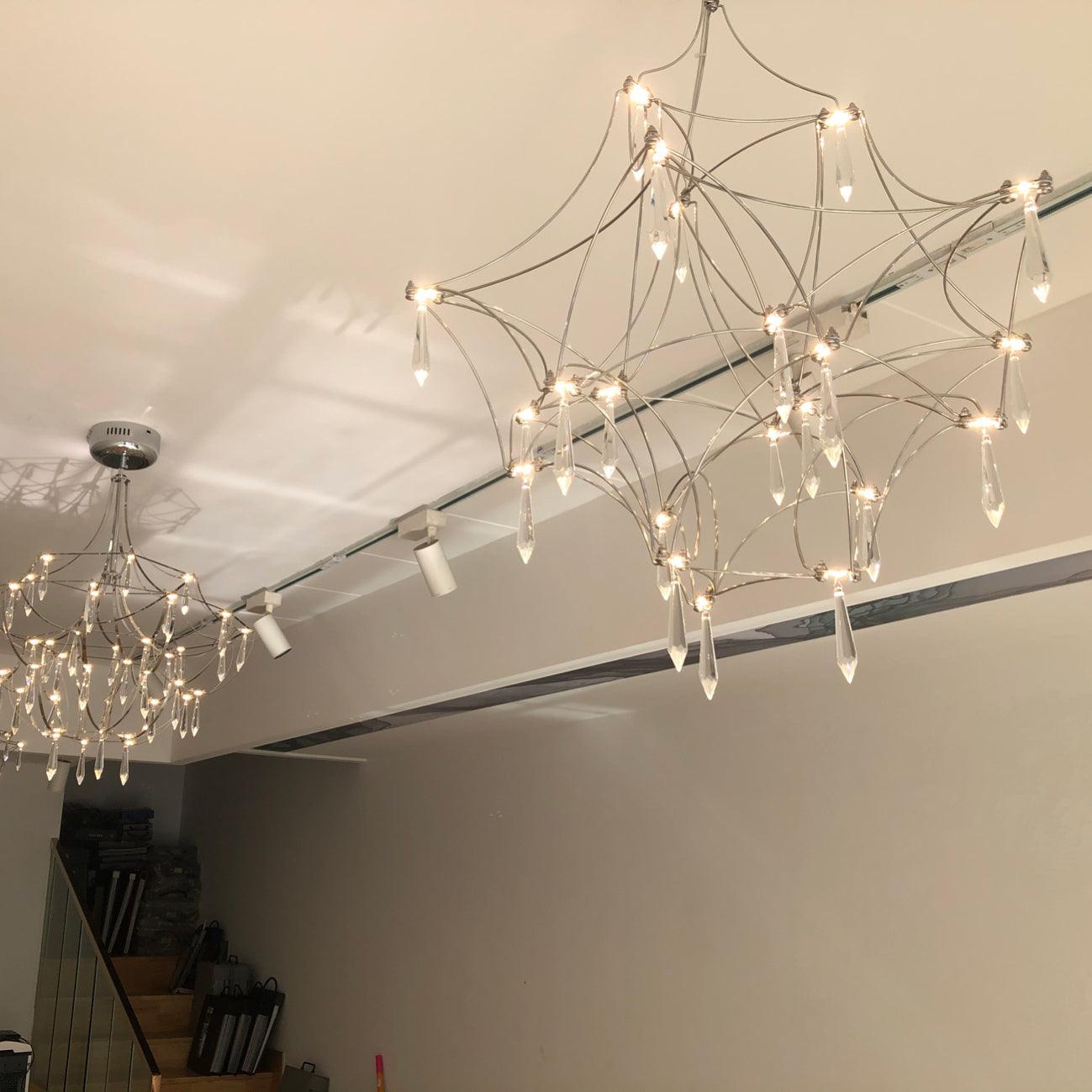 Mira Modern Crystal Flush Mount Ceiling Chandelier Luxury LED Starry Sky Light