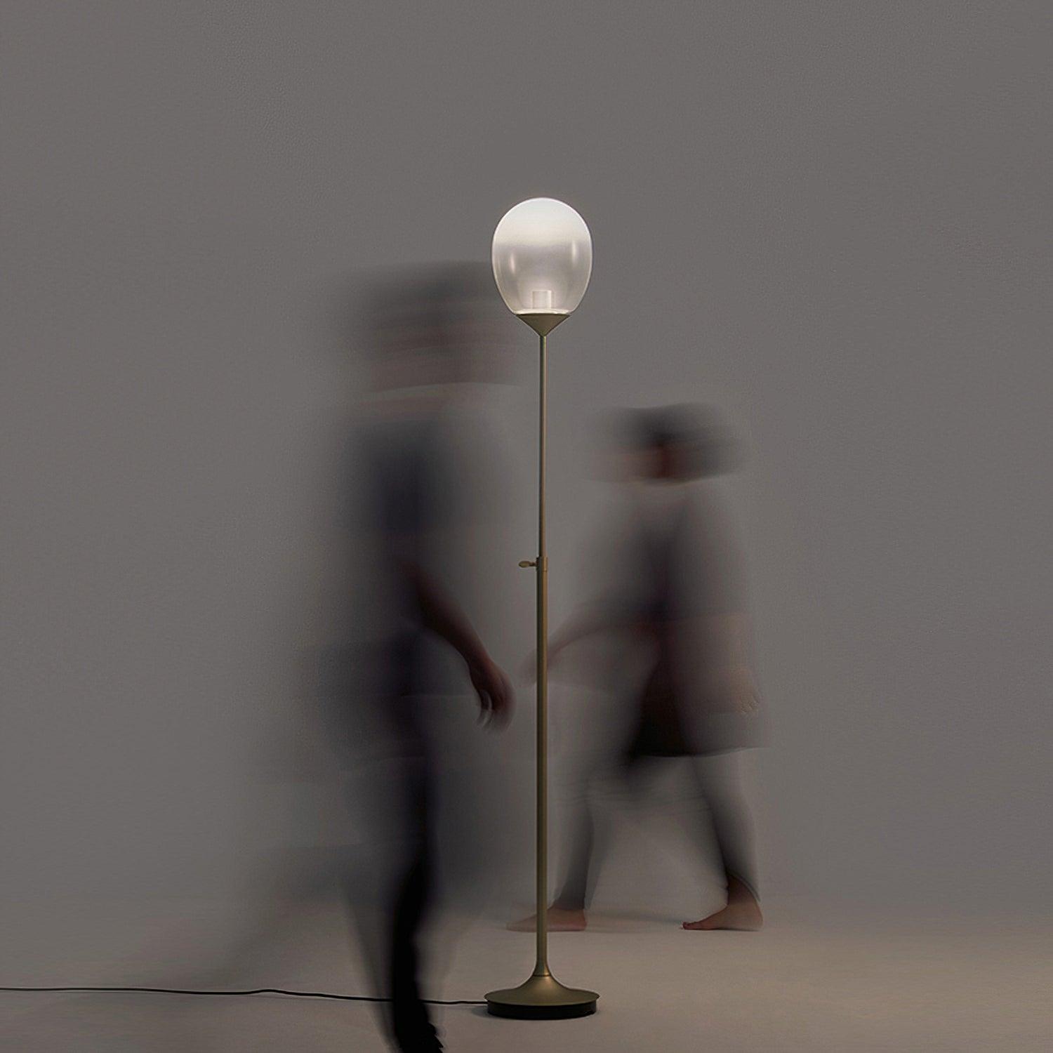 Mist LED Glass Table Lamp Amber Shade Metal Base Bedside Reading Light