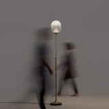 Mist LED Glass Table Lamp Amber Shade Metal Base Bedside Reading Light