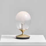 Mist LED Glass Table Lamp Amber Shade Metal Base Bedside Reading Light