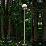 Mist LED Glass Table Lamp Amber Shade Metal Base Bedside Reading Light