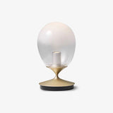 Mist LED Glass Table Lamp Amber Shade Metal Base Bedside Reading Light