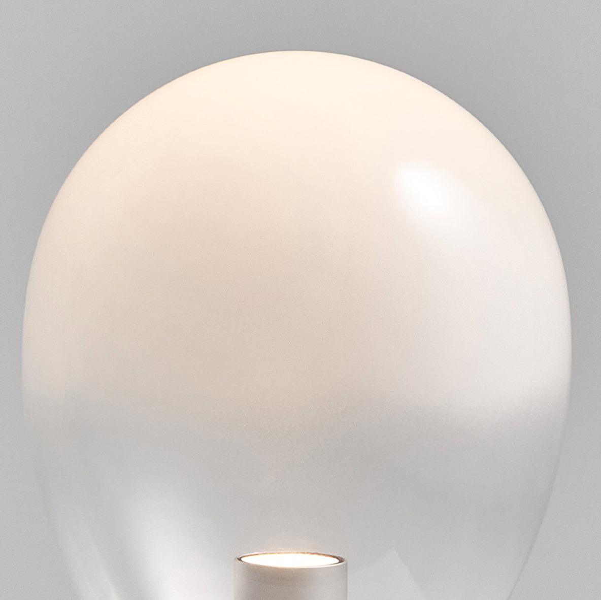 Mist LED Glass Table Lamp Amber Shade Metal Base Bedside Reading Light