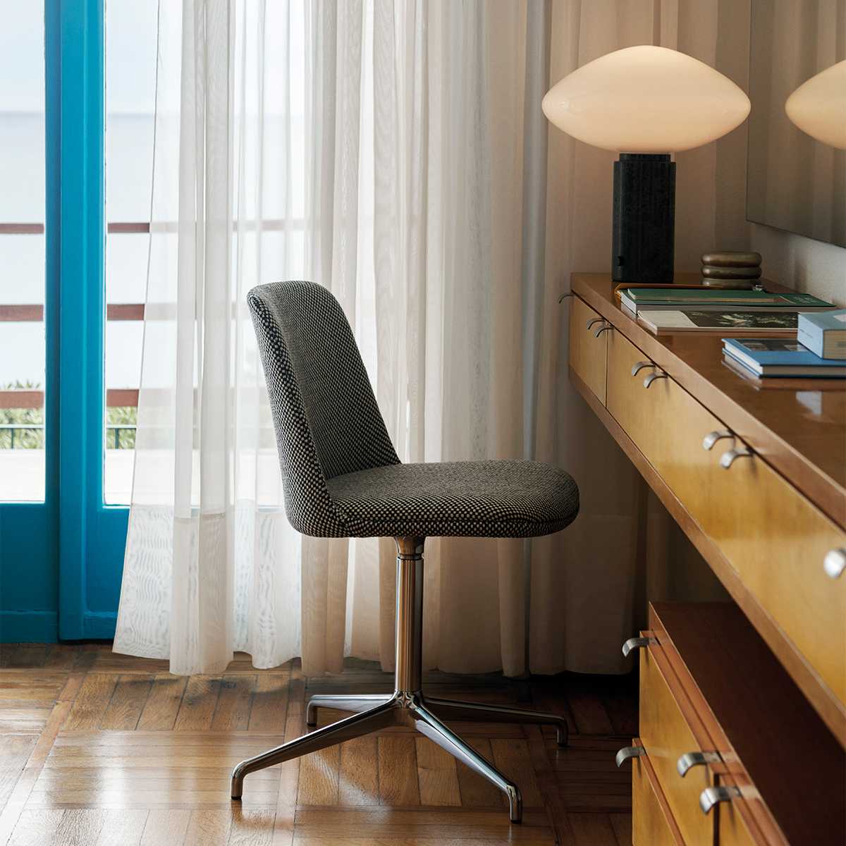 Modern Green Marble Table Lamp with Frosted White Glass Globe Shade