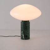 Modern Green Marble Table Lamp with Frosted White Glass Globe Shade