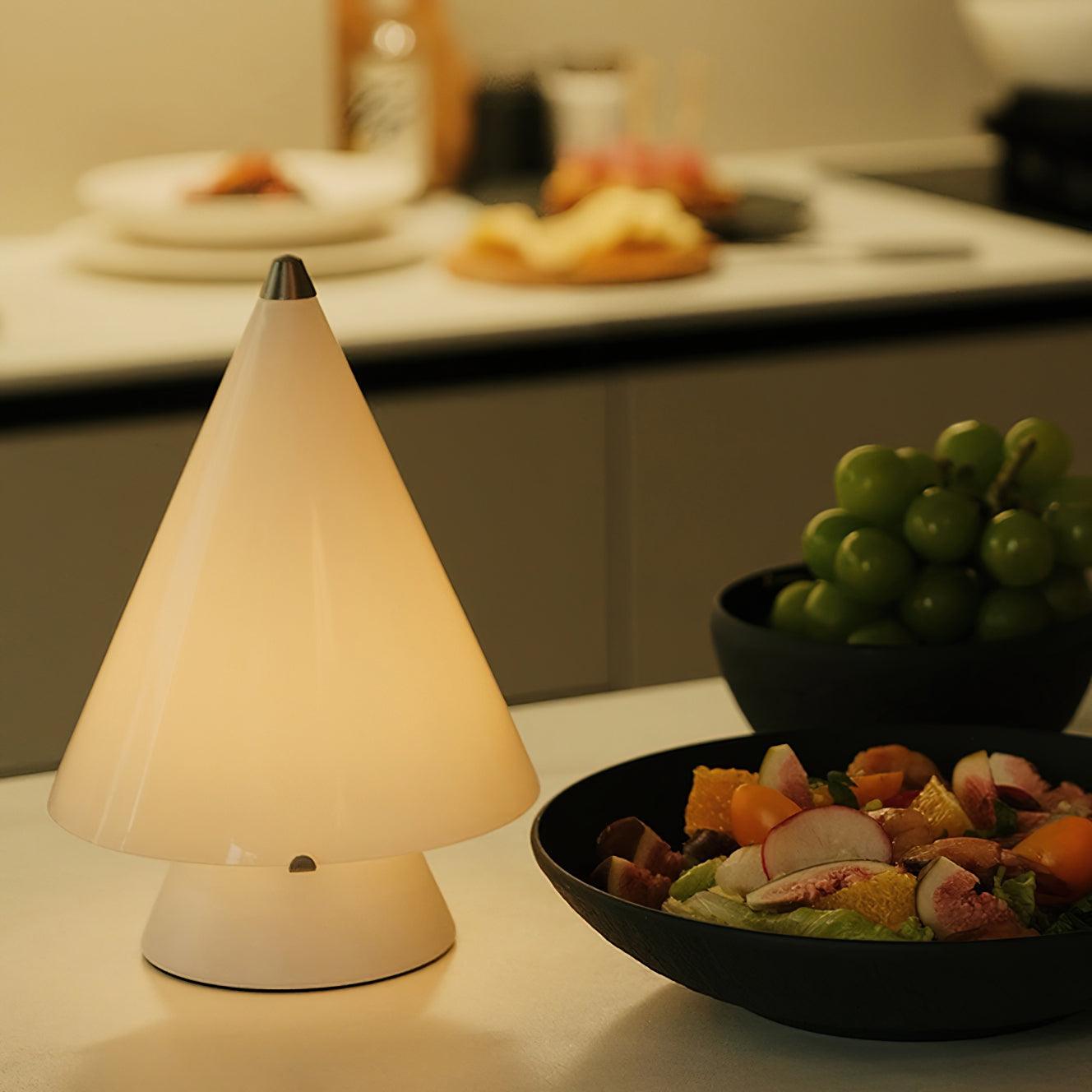 Modern Miza Glass LED Table Lamp Touch Control Dimmable Reading Light for Bedside and Office