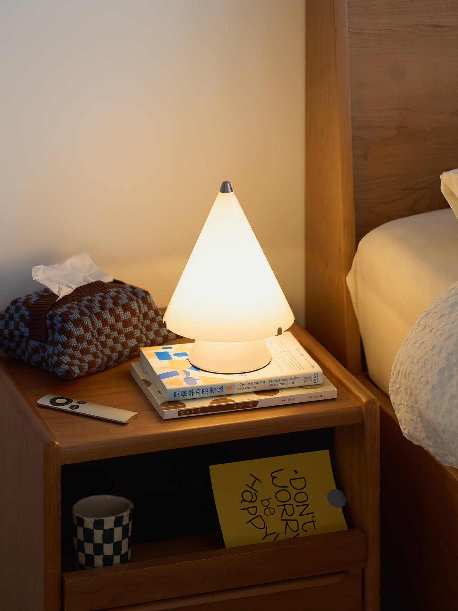 Modern Miza Glass LED Table Lamp Touch Control Dimmable Reading Light for Bedside and Office