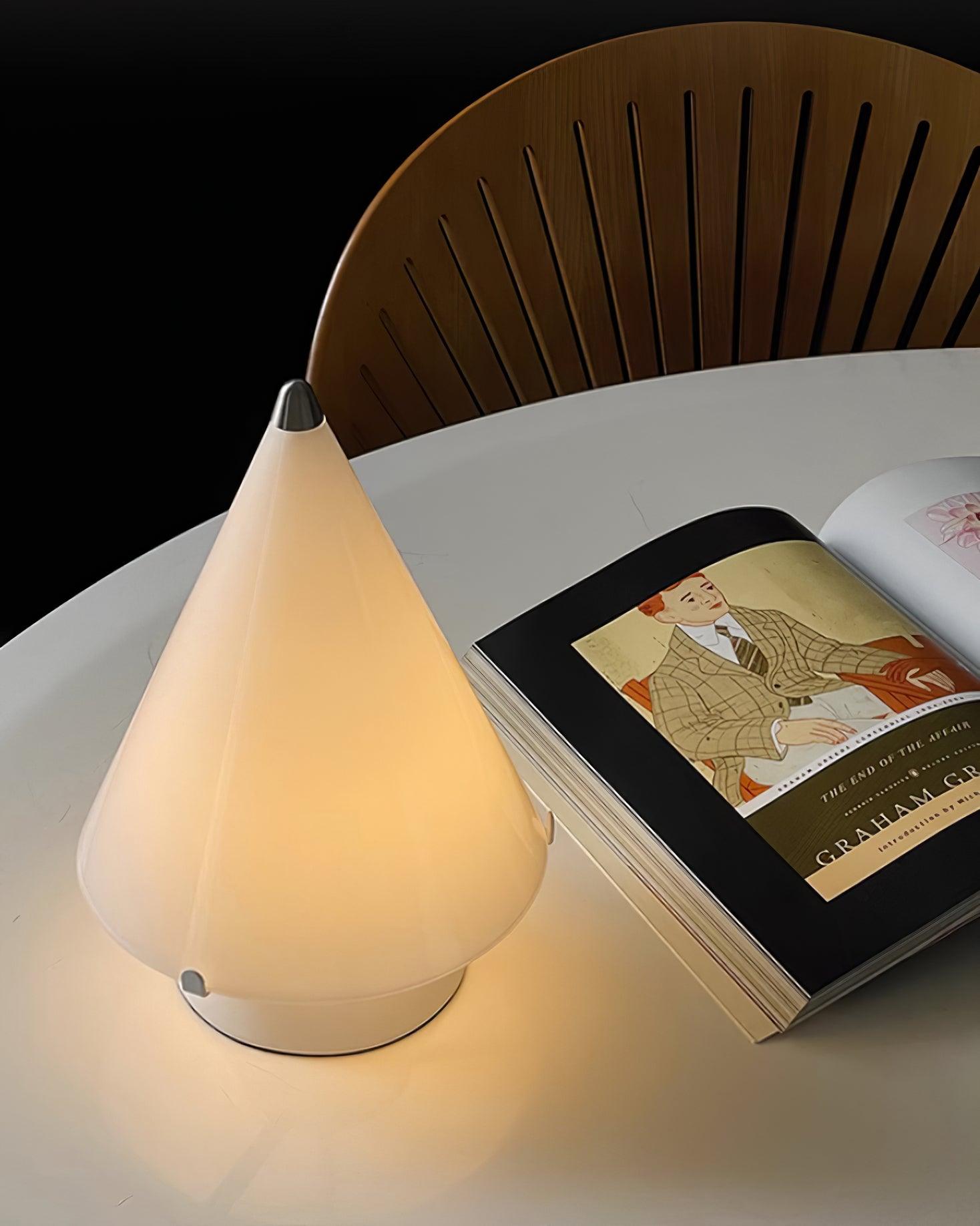 Modern Miza Glass LED Table Lamp Touch Control Dimmable Reading Light for Bedside and Office
