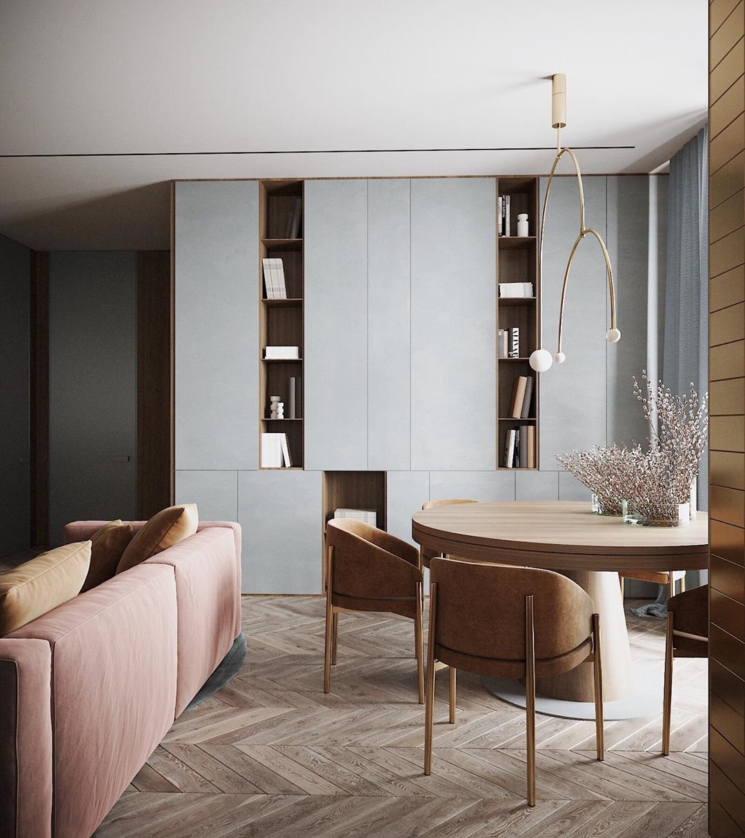 Modern Minimalist Linear Mobile Chandelier with Opal Glass Globes and Black Finish