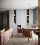 Modern Minimalist Linear Mobile Chandelier with Opal Glass Globes and Black Finish