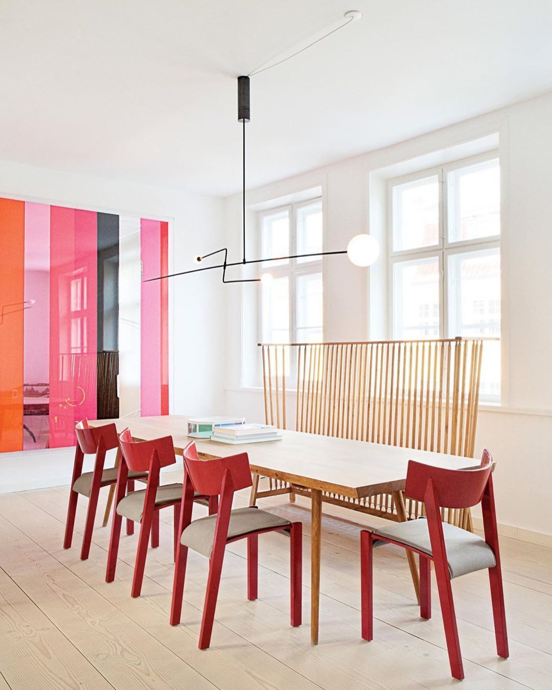 Modern Minimalist Linear Mobile Chandelier with Opal Glass Globes and Black Finish
