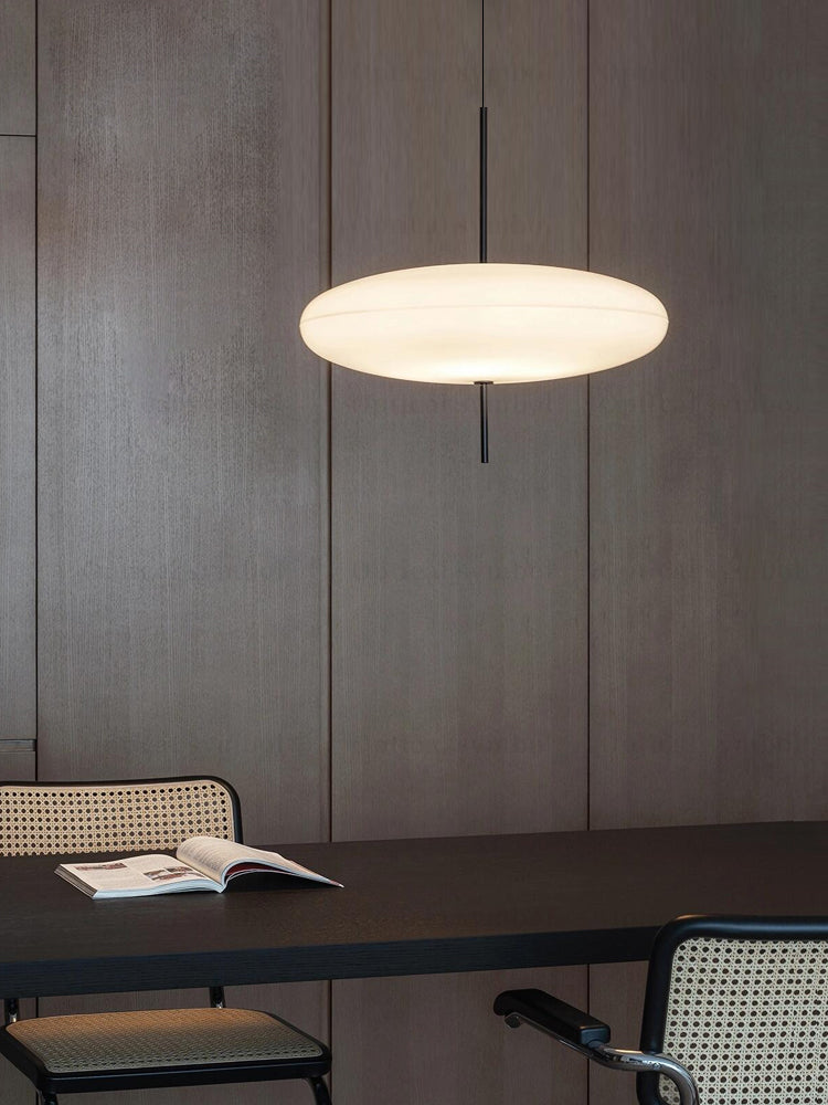 Model 2065 Mid Century Modern Pendant Lamp Opalescent Saucer Suspension Light