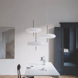Model 2065 Mid Century Modern Pendant Lamp Opalescent Saucer Suspension Light