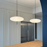 Model 2065 Mid Century Modern Pendant Lamp Opalescent Saucer Suspension Light