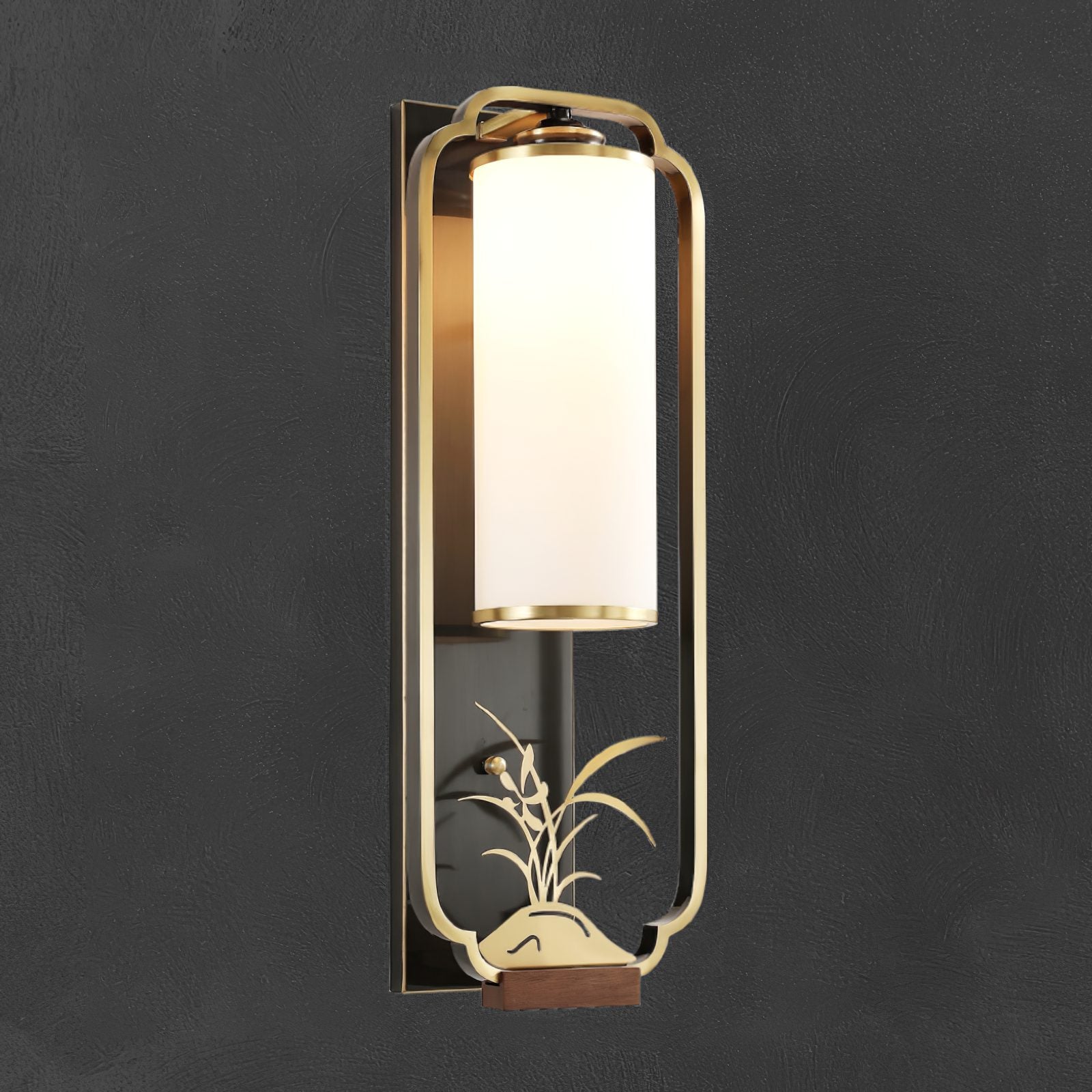 modern-chinese-wall-sconce-geometric-brass-and-white-glass-interior-accent-lighting