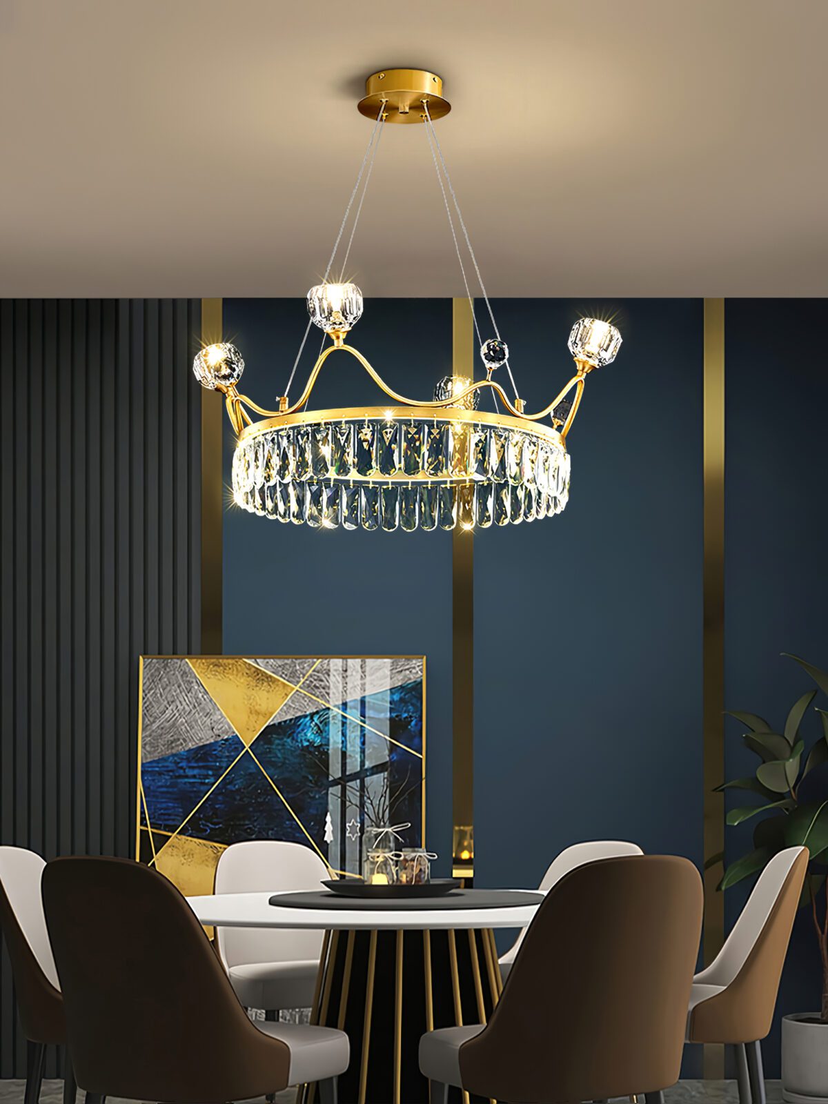 elegant-crown-design-crystal-chandelier-brass-hanging-light-with-three-color-led