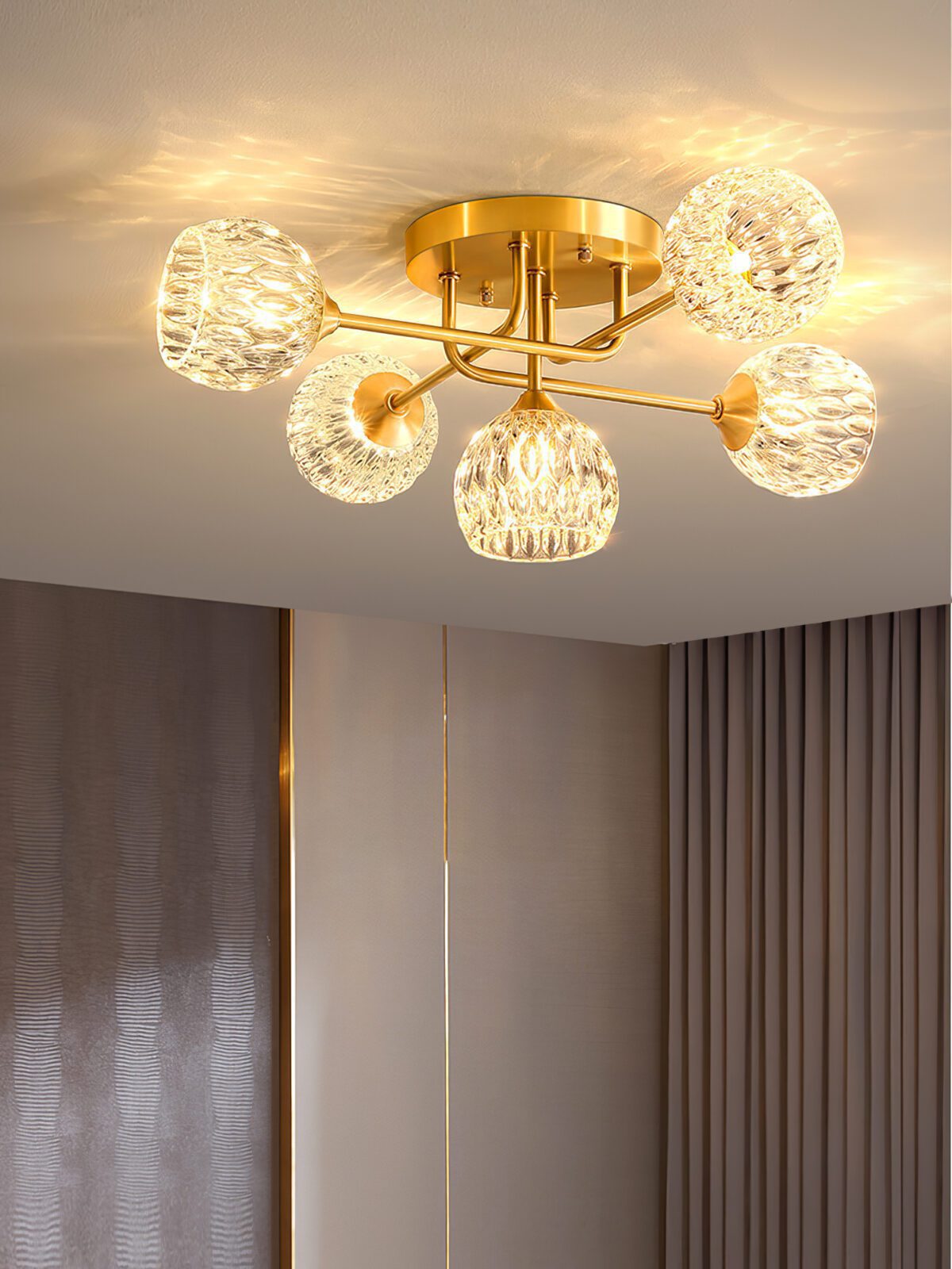 modern-gold-brass-and-textured-glass-ceiling-lamp-elegant-crystal-style-semi-flush-mount-lighting