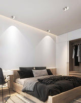 Minimalist Surface Mounted LED Ceiling Light with Aluminum Body and Ridged Accent