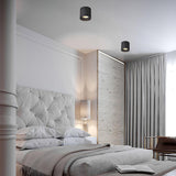 Minimalist Surface Mounted LED Ceiling Light with Aluminum Body and Ridged Accent