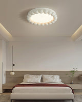 Molina Modern Resin Integrated LED Flush Mount Ceiling Light for Bedroom and Living Room