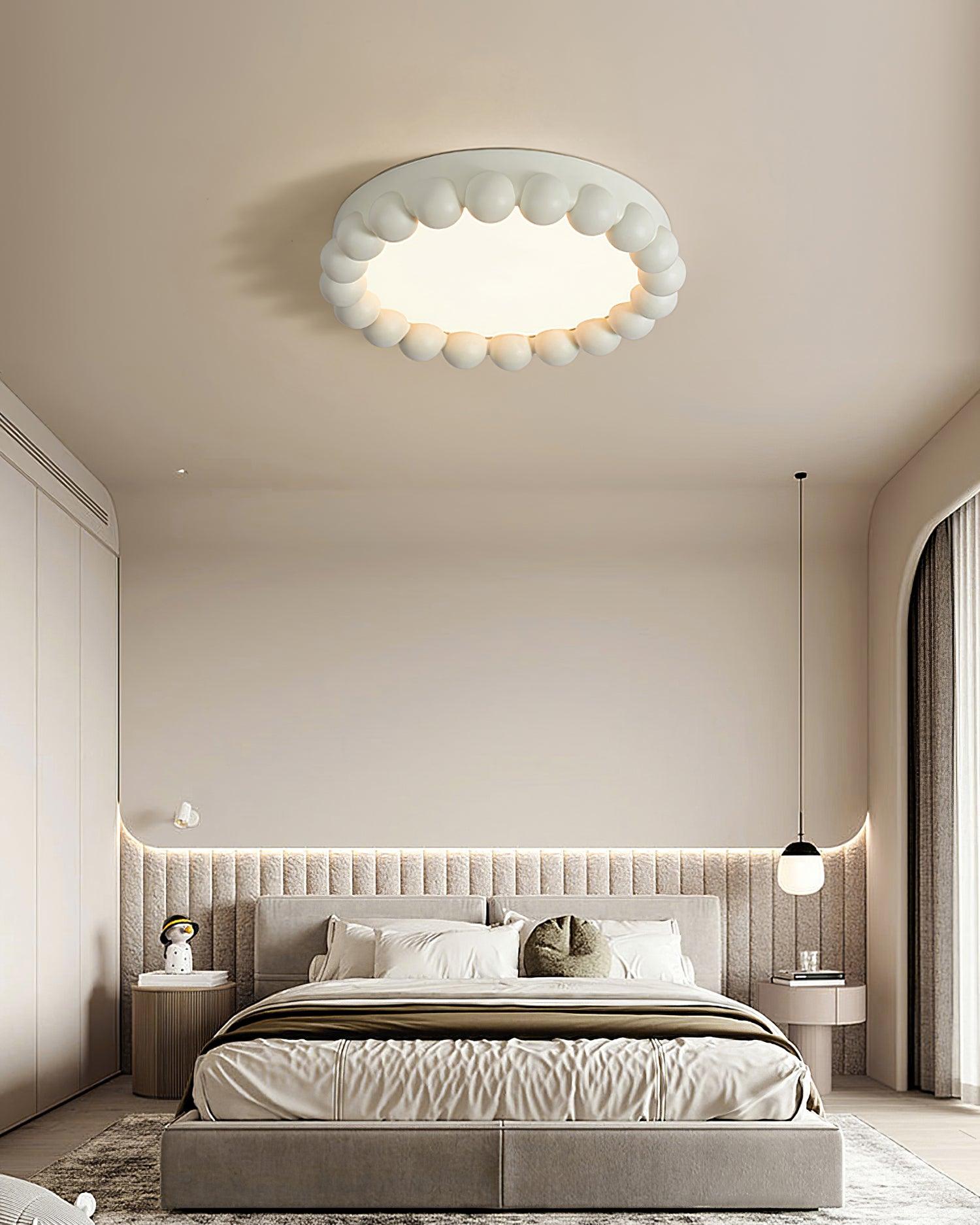 Molina Modern Resin Integrated LED Flush Mount Ceiling Light for Bedroom and Living Room