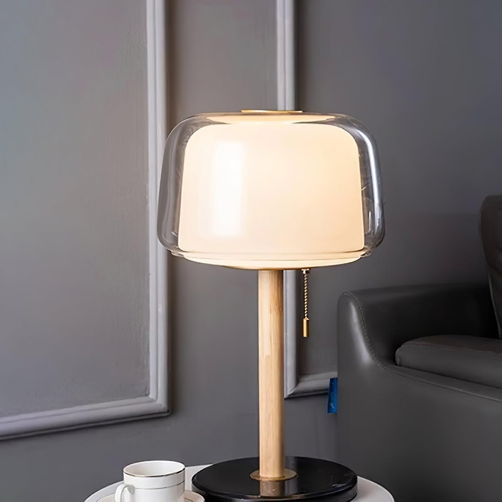 Mona Modern Glass Table Lamp with Marble Base for Elegant Interior Task Lighting