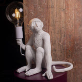 Sitting Monkey Resin Table Lamp Whimsical Animal Sculpture Desk Light for Living Room