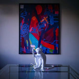 Sitting Monkey Resin Table Lamp Whimsical Animal Sculpture Desk Light for Living Room
