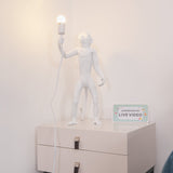 Sitting Monkey Resin Table Lamp Whimsical Animal Sculpture Desk Light for Living Room