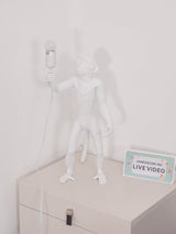 Sitting Monkey Resin Table Lamp Whimsical Animal Sculpture Desk Light for Living Room