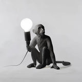 Sitting Monkey Resin Table Lamp Whimsical Animal Sculpture Desk Light for Living Room