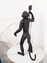 Sitting Monkey Resin Table Lamp Whimsical Animal Sculpture Desk Light for Living Room