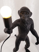 Sitting Monkey Resin Table Lamp Whimsical Animal Sculpture Desk Light for Living Room