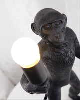 Sitting Monkey Resin Table Lamp Whimsical Animal Sculpture Desk Light for Living Room
