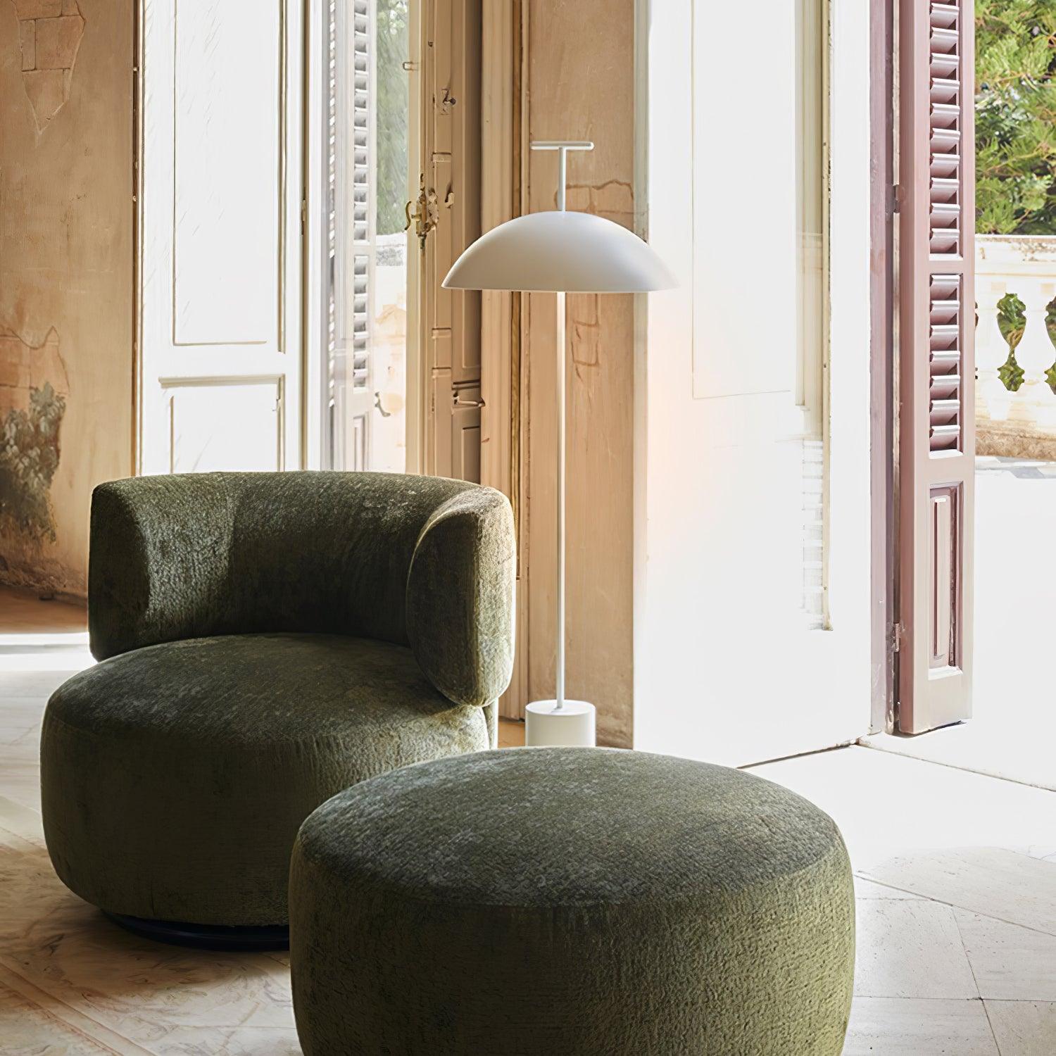 Monolith Dome Floor Lamp Minimalist Metal Standing Light for Living Room and Office