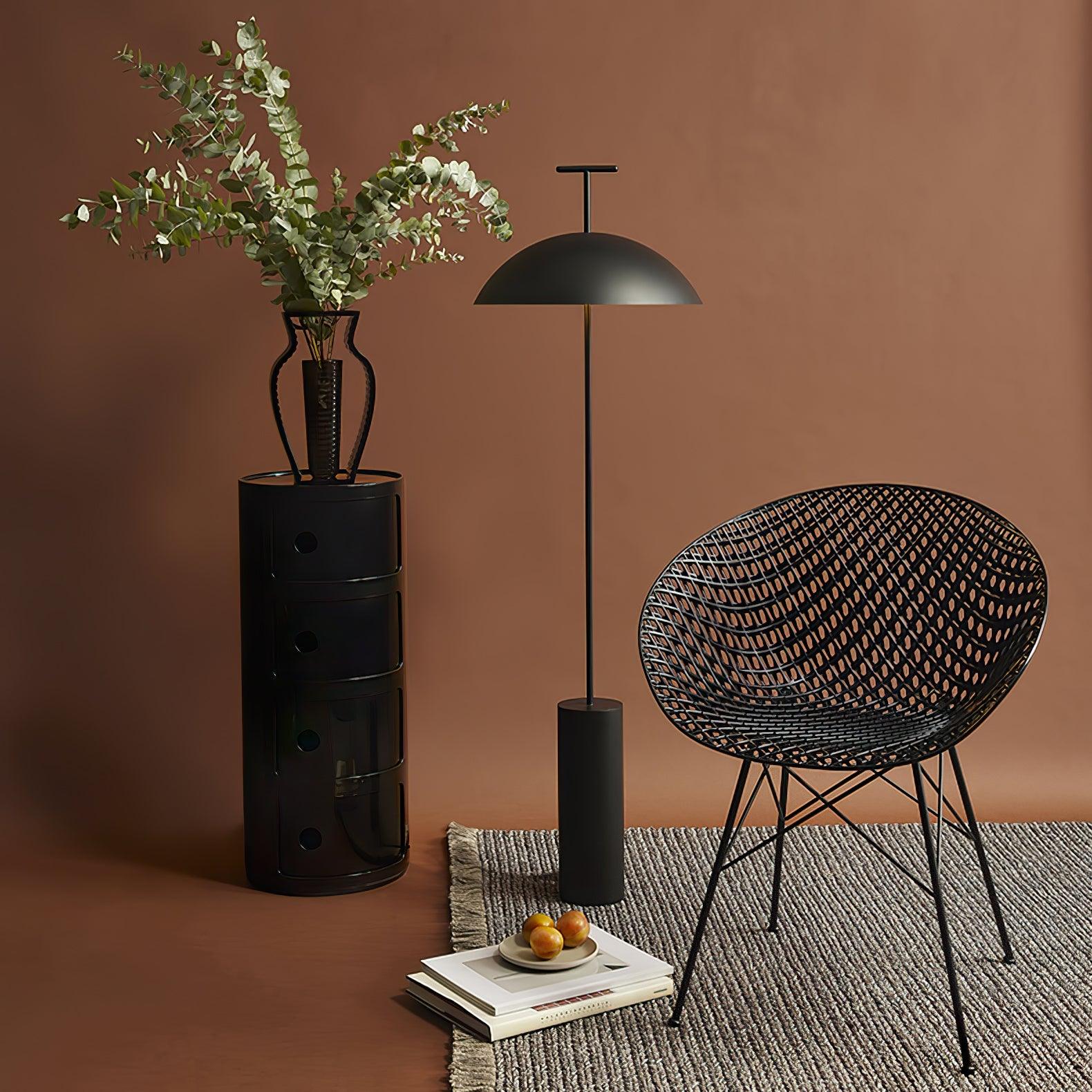 Monolith Dome Floor Lamp Minimalist Metal Standing Light for Living Room and Office