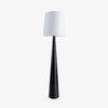 Modern Montenegro Black Iron Standing Floor Lamp with White Fabric Shade