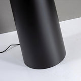 Modern Montenegro Black Iron Standing Floor Lamp with White Fabric Shade