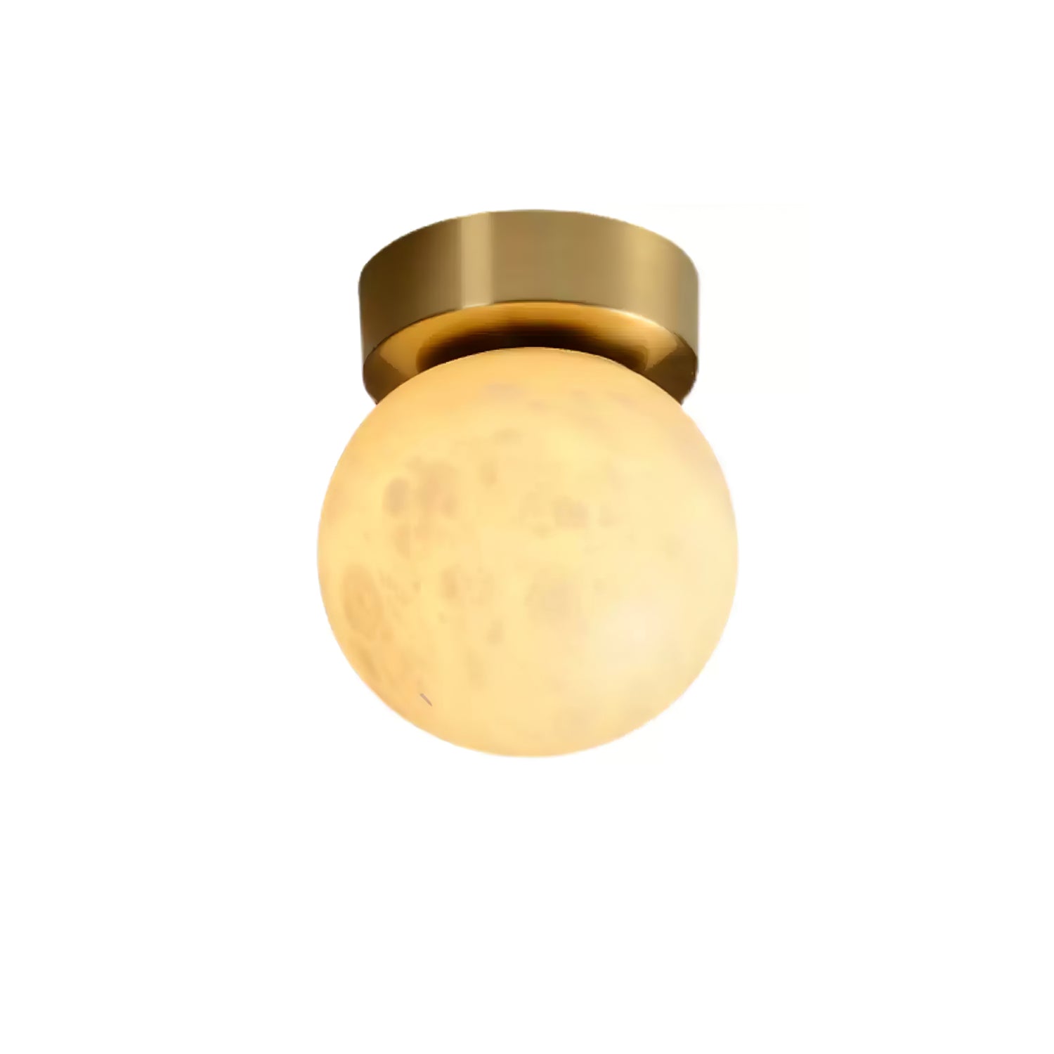 Modern Natural Alabaster LED Flush Mount Ceiling Light Brass Globe Lamp for Hallway