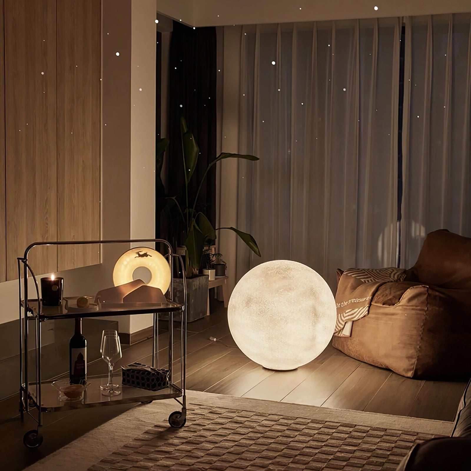 Modern Moon Sphere LED Table Lamp with Realistic Lunar Texture Surface