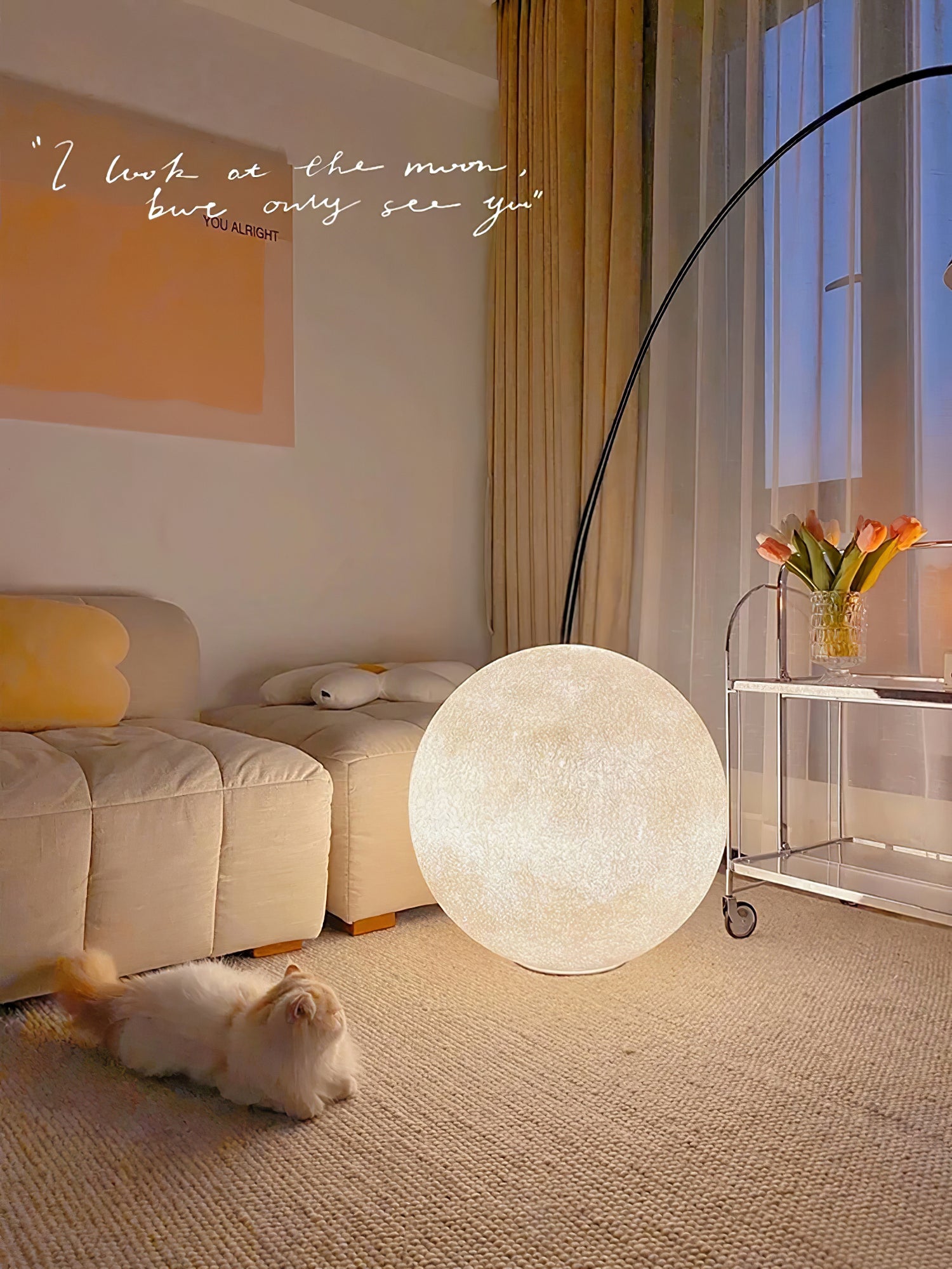 Modern Moon Sphere LED Table Lamp with Realistic Lunar Texture Surface