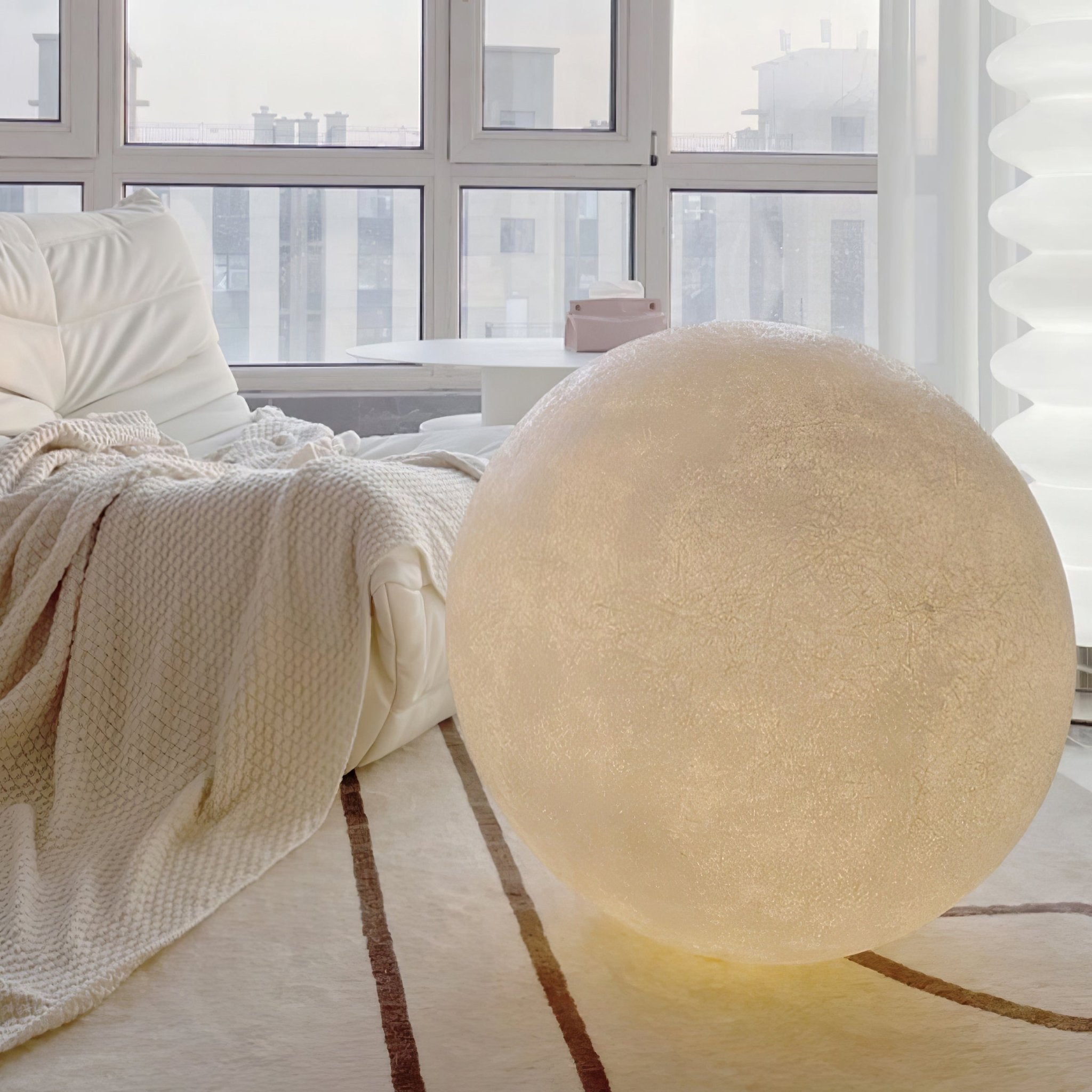 Modern Moon Sphere LED Table Lamp with Realistic Lunar Texture Surface