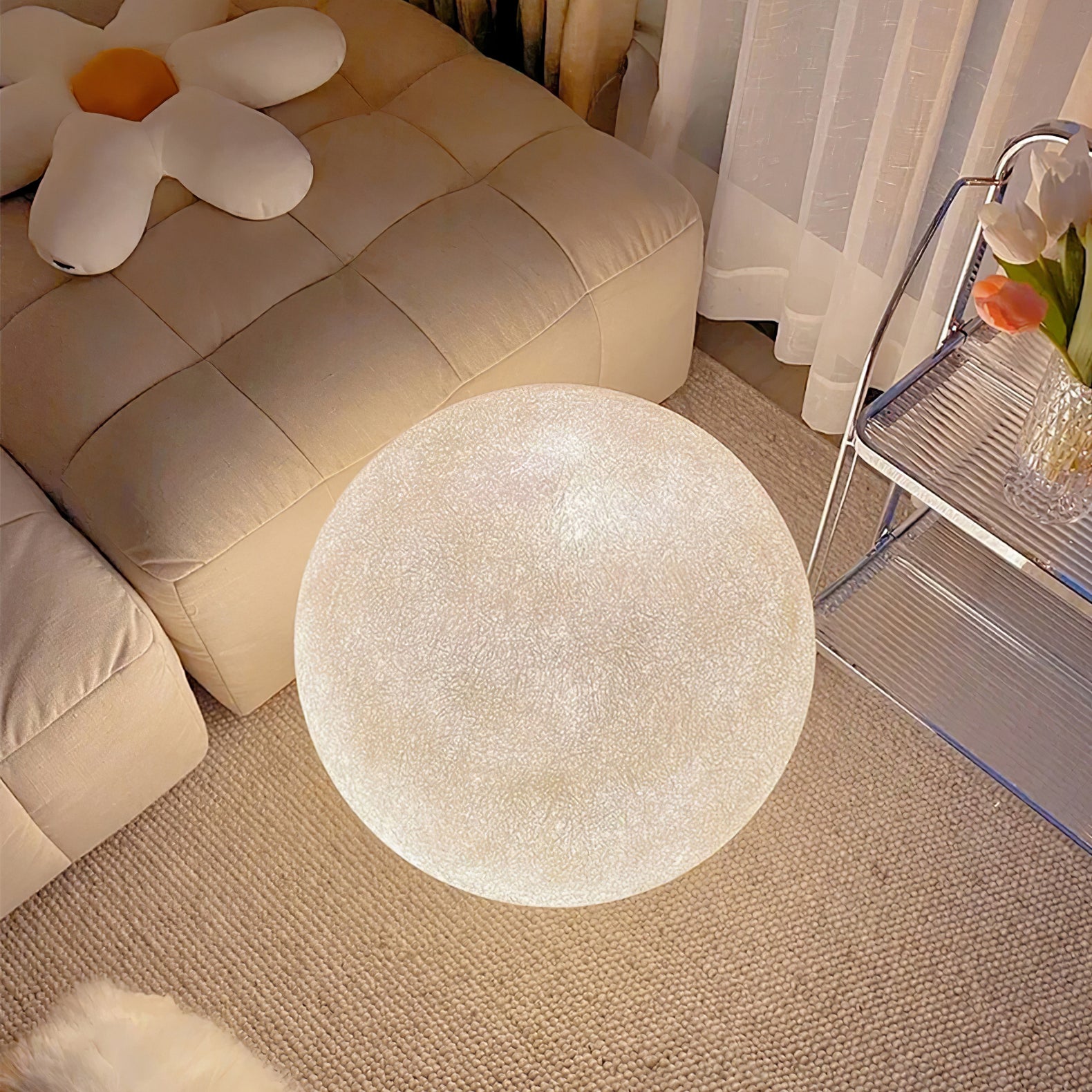 Modern Moon Sphere LED Table Lamp with Realistic Lunar Texture Surface