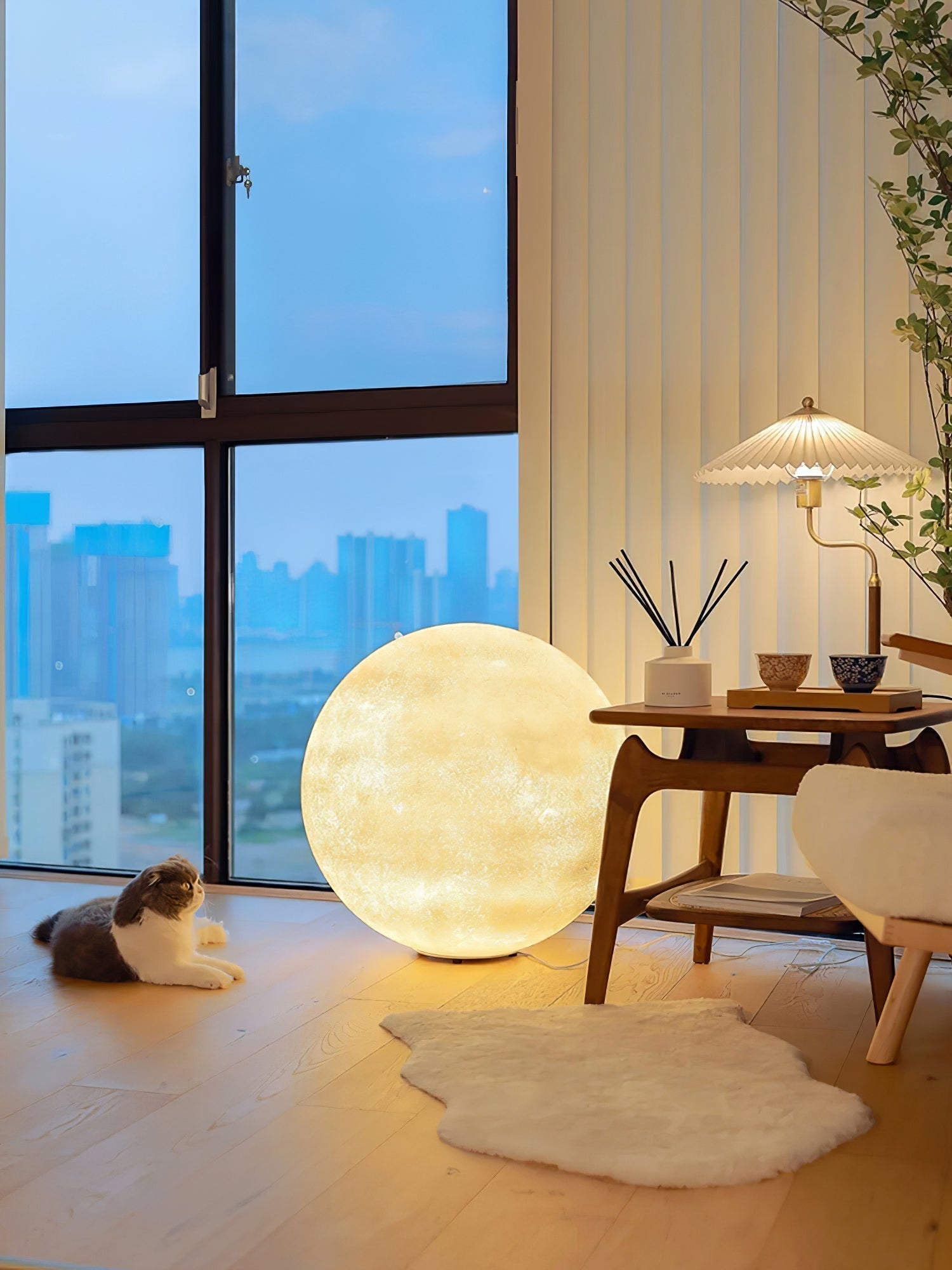 Modern Moon Sphere LED Table Lamp with Realistic Lunar Texture Surface