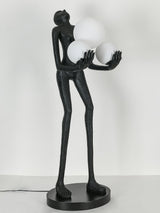 Moonlit Guardian Artistic Sculptural Standing Floor Lamp with Glowing Glass Orbs