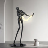 Modern Orb Juggler Sculpture Floor Lamp Artistic LED Uplight for Contemporary Living Rooms