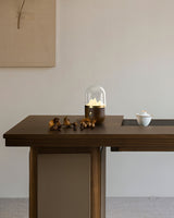 Mountain Peak LED Accent Table Lamp Nature Inspired Night Light with Wood Base