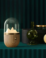 Mountain Peak LED Accent Table Lamp Nature Inspired Night Light with Wood Base