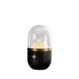 Mountain Peak LED Accent Table Lamp Nature Inspired Night Light with Wood Base